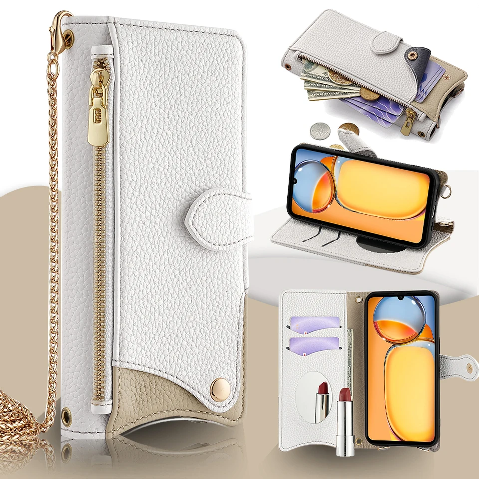 Pre Xiaomi POCO C65 C61 C51 C50 C40 Magnetic Buckle Flip s kartami sloty Púty kožené kože peňaženka puzdro pre krížový telefón Coque Coque