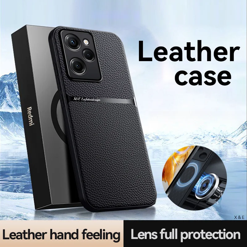 Pre Xiaomi POCO X5 PRO 5G puzdro Magnetický držiak na kožené puzdro pre telefón pre POCOX5 PRO x 5 X5PRO Soft Soft Frame Ochrana zadného krytu