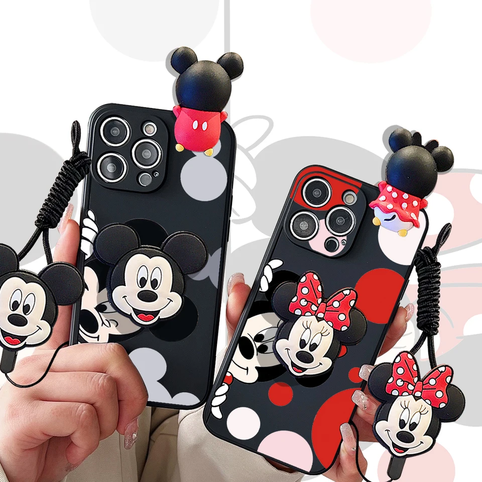 Pre Xiaomi Redmi 10 10A 12 13 10C 12C 13C Poznámka 8 9S 10 11 12 13 Pro Winking Minnie s držiakom lano