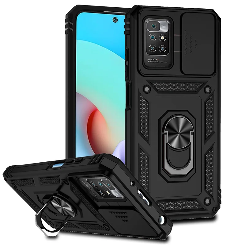Pre Xiaomi Redmi 10 Case Slide šošovky chránia puzdro na pancierový telefón pre xiomi Redmi 10 Redmy 10 Redmi10 4G Magnetický kryt držiaka