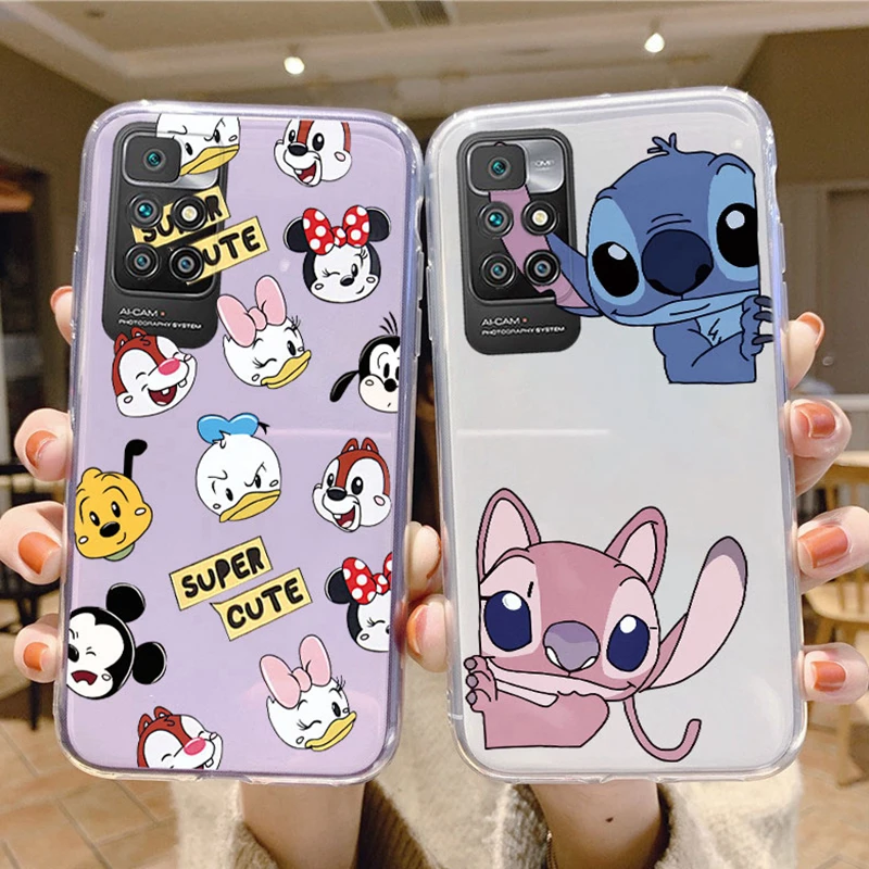 pre Xiaomi Redmi 10 puzdro na telefón Mickey Minnie Mouse Daisy Donald Duck Stitch Clear Soft Silikone Redmi10 2022 Transparentný obal