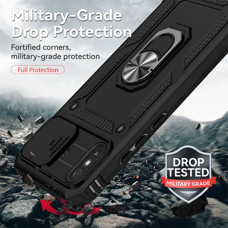 Pre Xiaomi Redmi 9a Pasu Case Case Case Chráni puzdro pre pancierový telefón pre Redmi 9a 9a Magnetic Držiak krúžku