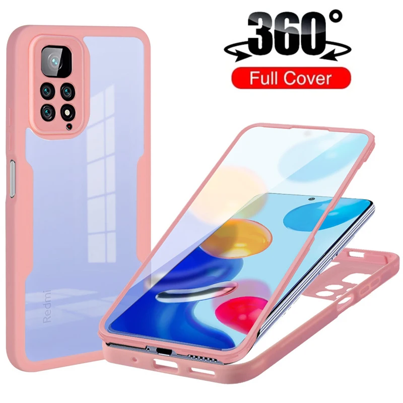 Pre Xiaomi Redmi Poznámka 11 11S Case Shockoofter 360 Full Screen Protect Funda pre Redmi Note11 Pro 11E Pro 5G Clear Hard PC Cover