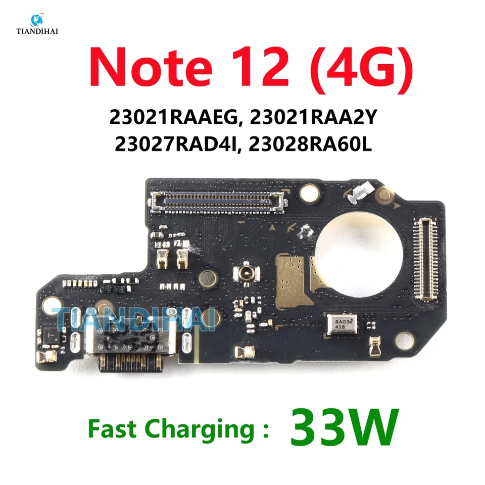Pre Xiaomi Redmi Poznámka 12 4G Nabíjacia doska Dock Connector USB Typ C nabíjačku port nabíjacieho zadného flex káblového mikrofónu Note12