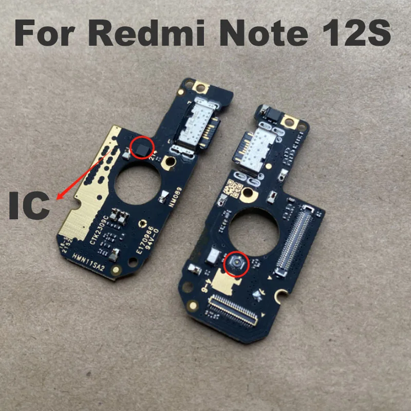 Pre Xiaomi Redmi Poznámka 12S USB nabíjací port mikrofón Microfone Dock Board Flex kábel s IC rýchlym nabíjaním 4G 5G