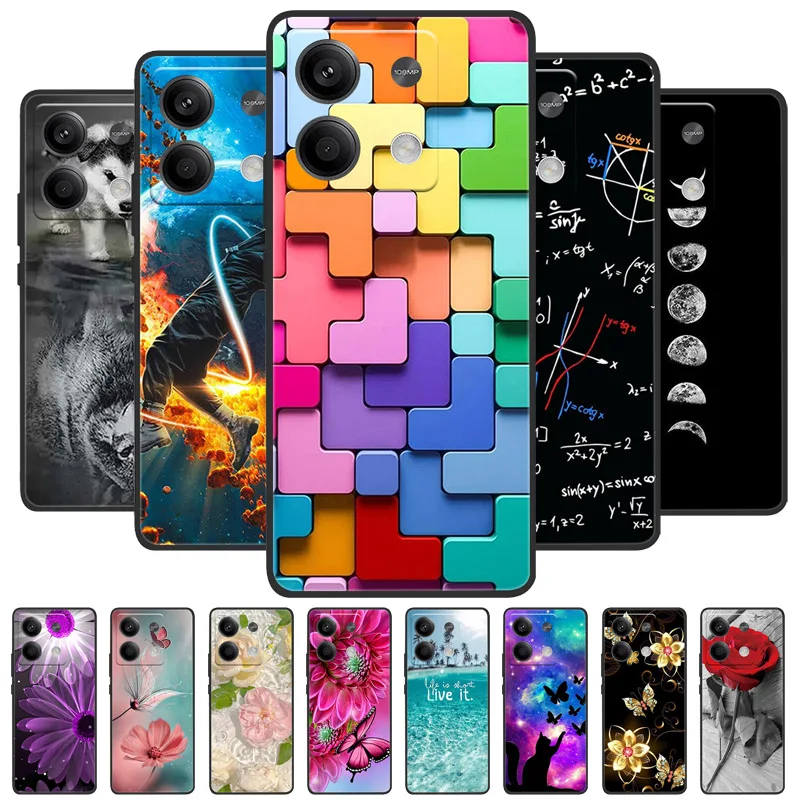 Pre Xiaomi Redmi Poznámka 13 Pro 4G Case Lion Wolf Silikone Soft zadný kryt pre Redmi Note 13 PRO 4G PASEL CASE OCHRANA SHELL