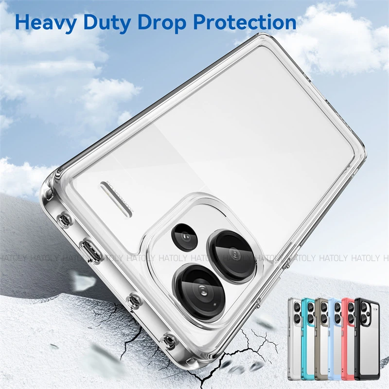 Pre Xiaomi Redmi Poznámka 13 Pro Plus Case Xiaomi Redmi Note 13 Pro Plus kryt Luxusný čistý obal PC Shock odolný voči silikónovým telefónom