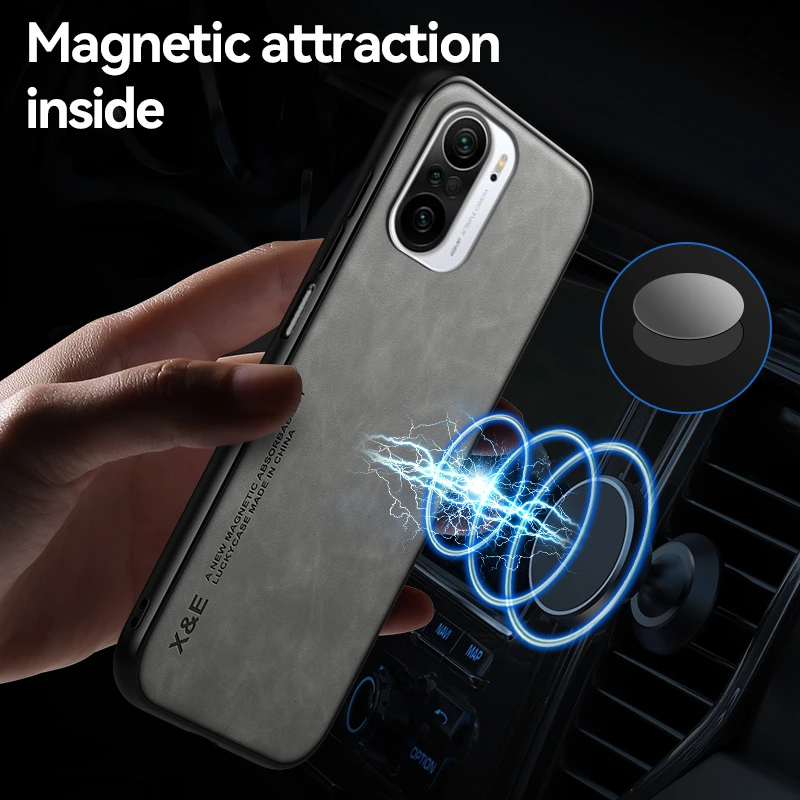 Pre xiomi My11i 5G puzdro Soft Pu Leather Silikone Puzdro pre Xiaomi Mi 11i Mi11i 5G 2021 Magnetický držiak na autá Držiak na vozidlo