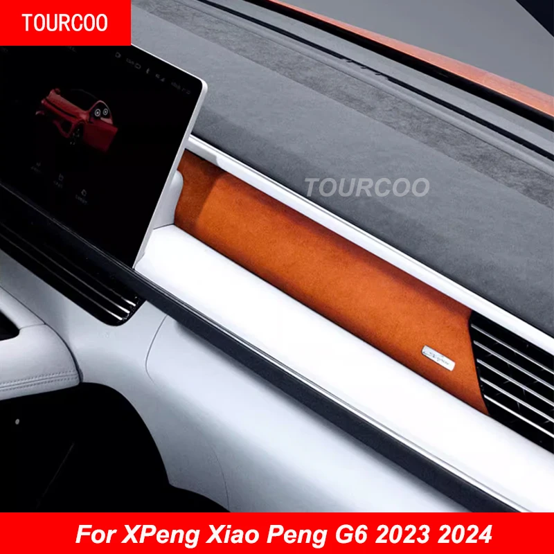 Pre XPeng Xiao Peng G6 2023 2024 Center Console Navigation Zadný panel Suede Ochranná nálepka Alcantara Interiérové ​​príslušenstvo