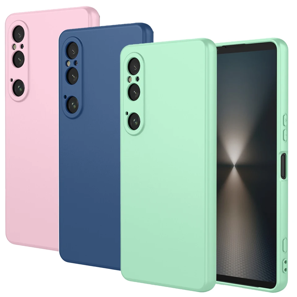 Pre xperia 1 VI 10 VI matný puzdro TPU s výstelkou z mikrovlákna, kvapalný silikónový matúci TPU pre Sony 5 V 1 V 10 V