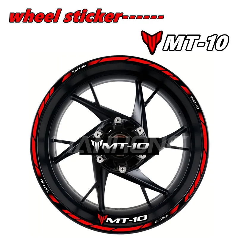 Pre Yamaha Motorcycle Hub MT-10 MT10 LOGO MODIFIKÁCIA PLNÁ Sada Vysokokrát reflexných nálepiek s vysokým kvalitou 17 palcov