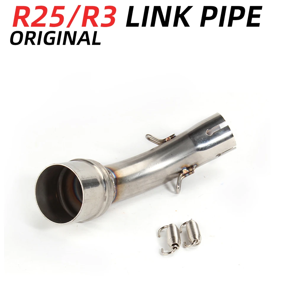 Pre Yamaha R3 R25 MT03 Stredný prierez výfukového priehľadu Motocykel z nehrdzavejúcej ocele na strednom prepojení potrubie Pripojte 51 mm tlmič tlmiča