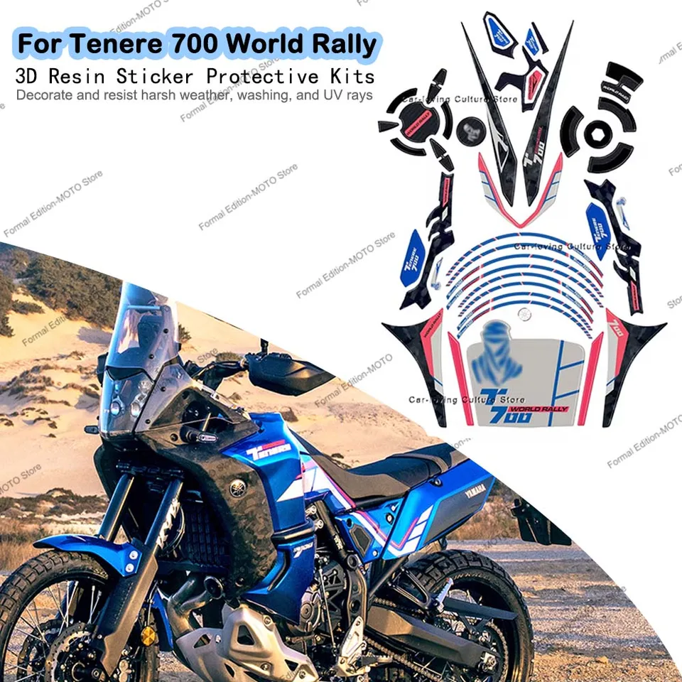 Pre Yamaha Tenere 700 World Rally 3D Motorcycle Sticker Vodotesná ochranná nálepka Motocykel Živicu Súprava dekoratívna nálepka