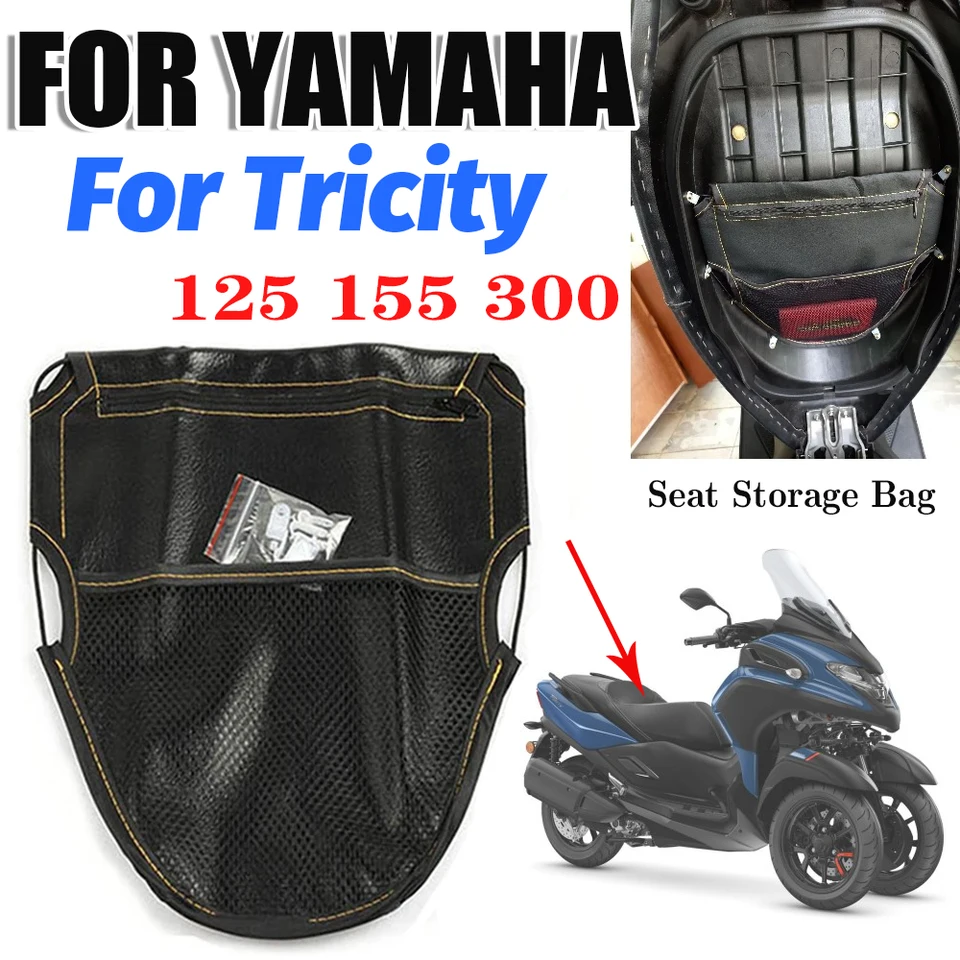 Pre Yamaha Tricity 300 Tricity300 Tricity 125 155 Motocyklové príslušenstvo sedadlo sedadlo pod koženým skladovacím vreckom vrecko Nástroj na náradie