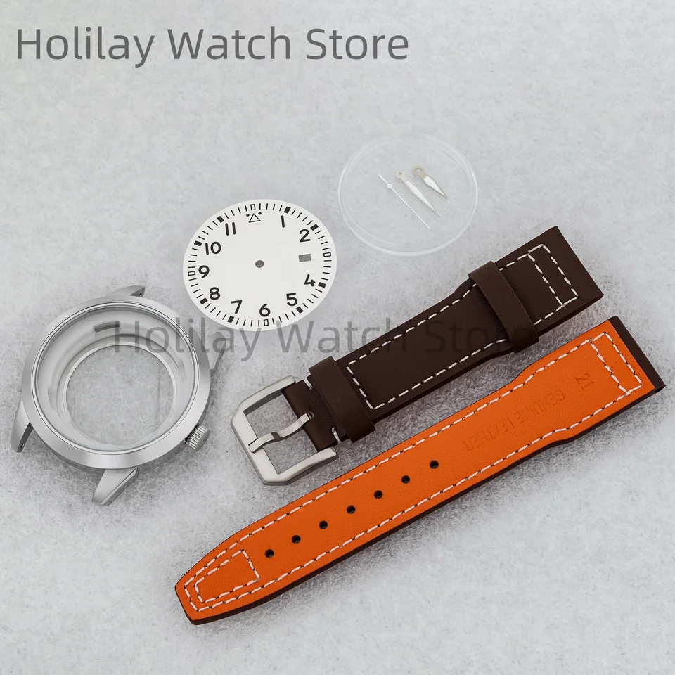 Pre známku XX Pase Dial Hands Originálny kožený remienok 42,7 mm hliadka z nehrdzavejúcej ocele 5ATM Vodotesný Fit NH35 Pohyb NH35