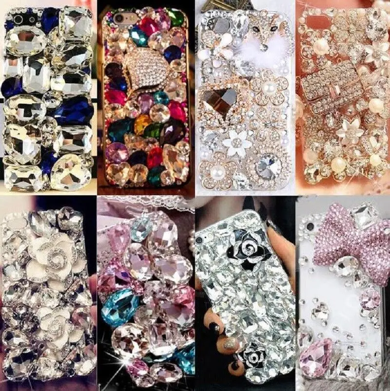 Pre ZTE Blade A7 2019 / A5 2019 / A5 2020 Ručne vyrábaný luxusný bling Diamonds kamienok s klenotom s mäkkým telefónom s mäkkým telefónom
