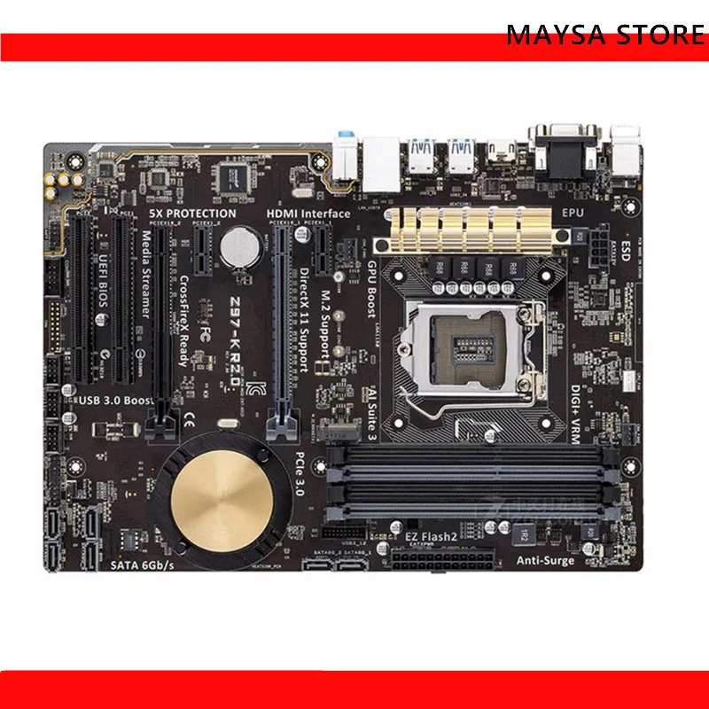 Pre základnú dosku ASUS Z97-K R2,0 LGA 1150 DDR3 Z97 SATA3 USB3.0 Mainboard 100% Testovaná plne práca