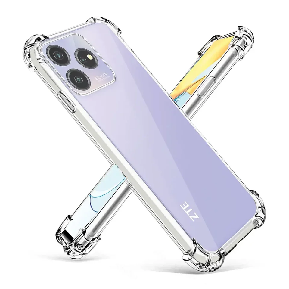 Pre čepeľ ZTE A73 4G Case Clear Shock -odolný Silikone Soft Soft Puzdro