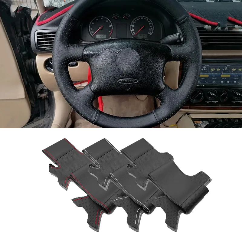 Pre Škoda Octavia 1999 2000 2001 2002 2003 2004 2005 Braidy na volante ručne prešívané perforované mikrovláknové kožené kryt