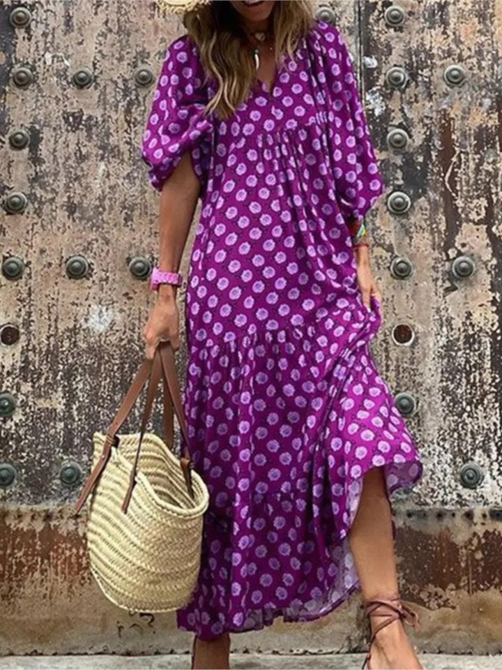 Pre ženy nové tlač neformálne šaty Jeseň móda v krk elegantná voľná kancelária boho prázdninové šaty jarné letné rúcho femme