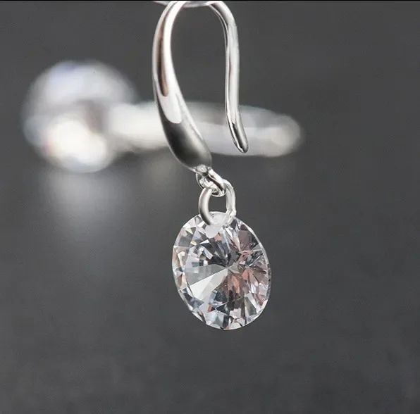 Predaj 925 strieborná európa perie Crystal FromAustrian New Fashion Creative Woman náušnice Láska mikro horúce šperky
