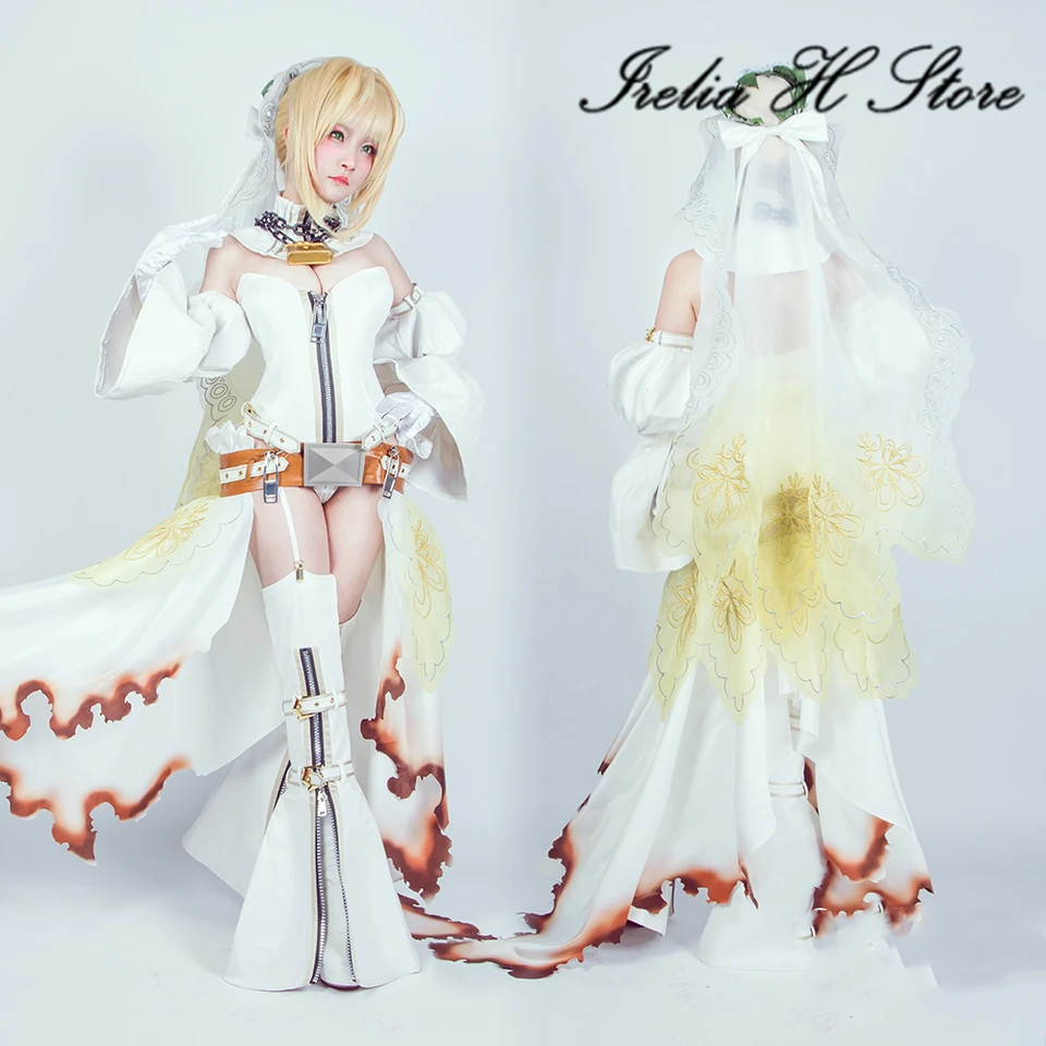 Predaj Irelia H Store Nero Fate/Extra Nero Claudius Cosplay kostým Nero Bride Svadobné šaty Game Stage 3 Game Anime Dress Wom