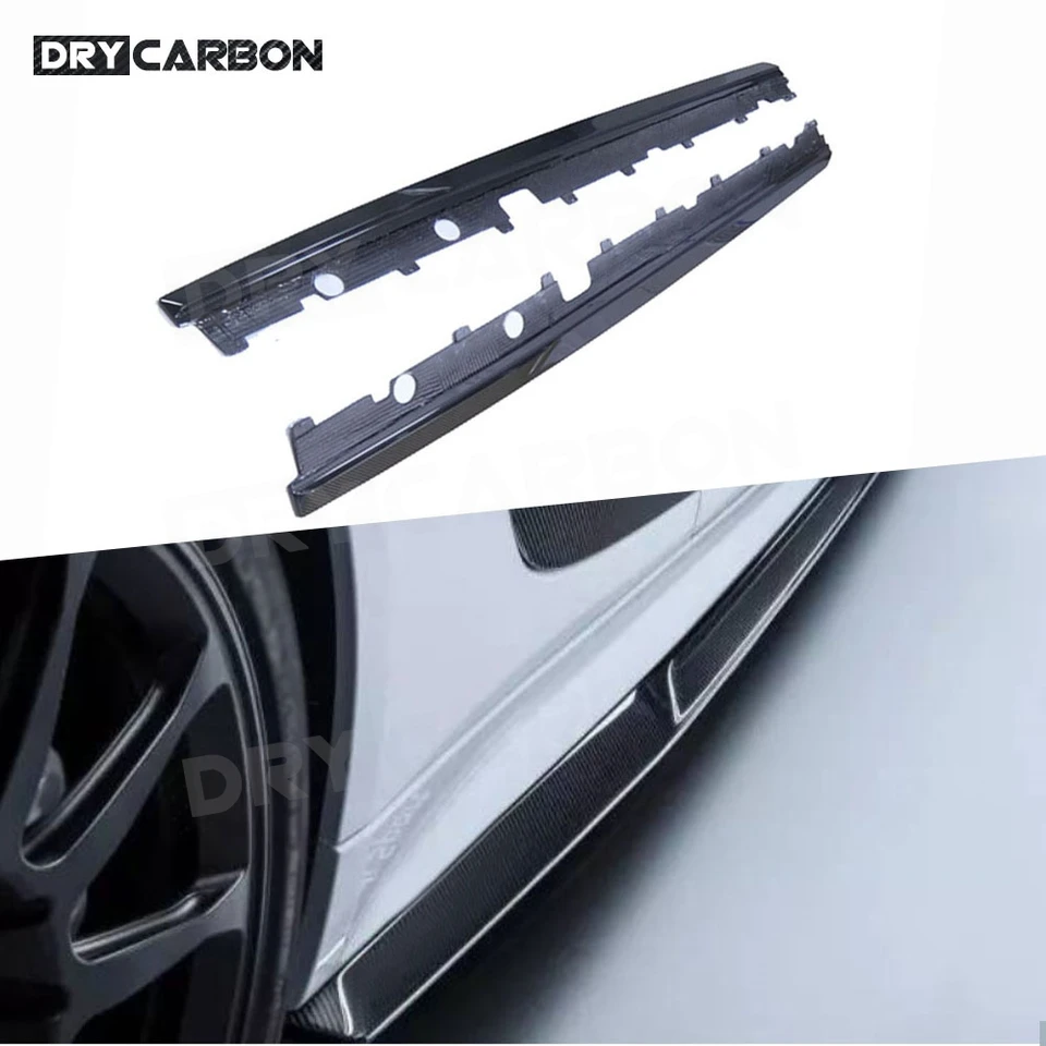 Predlžovacie sukne na bočné sukne s sukňou z uhlíkových vlákien pre rozpustenie pery pre pery pre Audi R8 V8 V10 2017-2020 FRP Black Body Súprav