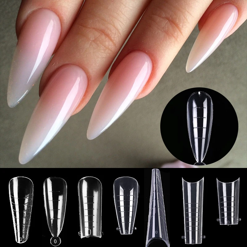 Predlžovanie falošných nechtov Art Tips Acryl Falošný prst UV gél Gel Gelish Poll Strchovaný plnohodnotný kryt na nechty manikúry