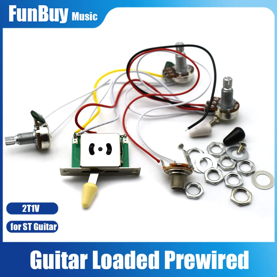 Predmesačný gitarový káblový zväzok 1v2t 1Jack 5way prepínač set pre elektrickú gitaru ST s 2pcs spínačom tip zadarmo