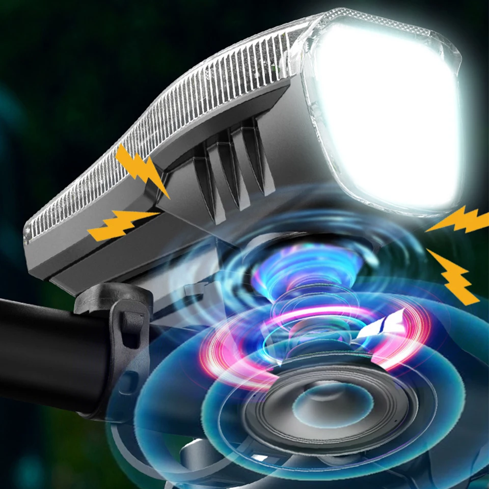 Predná lampa na bicykli s rohom USB Nabíjateľná rukavica na bicykli Riflika na bicykli Displej MTB Mountain Bicycle Lamp na nočnú jazdu
