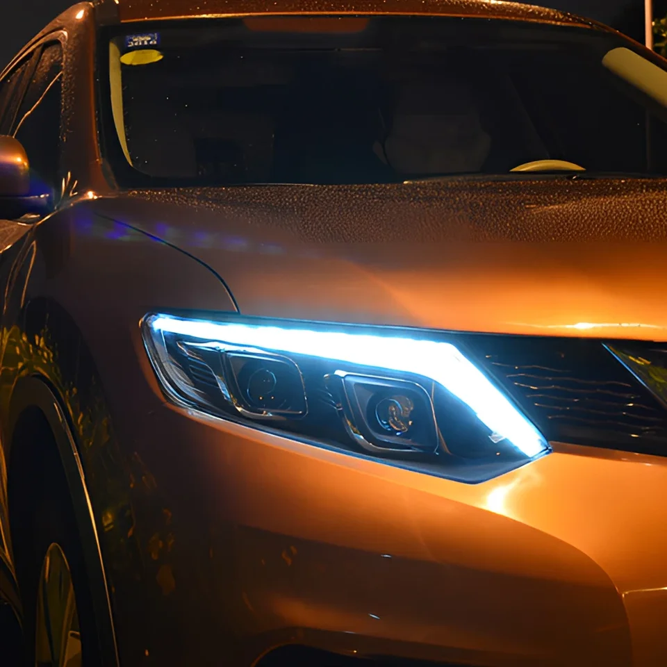 Predné lampy pre auto pre Nissan X-Trail 2014-2016 Automatické svetlomety zostavy modernizácie LED Streamer Flicker Projector Objektor Príslušenstvo