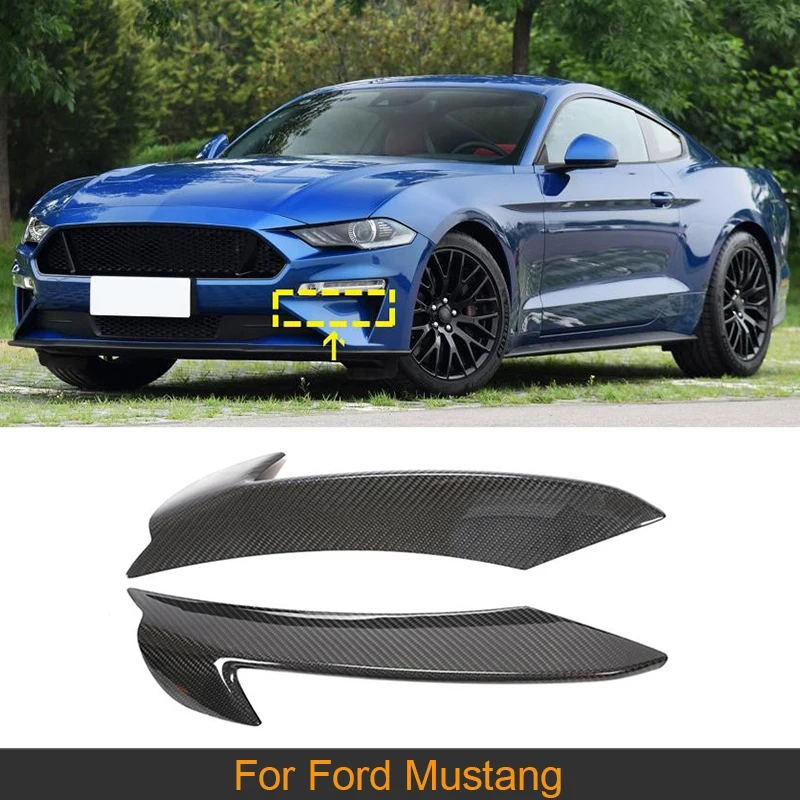 Predné lampy prednej hlavy dole pre Ford Mustang 2018 - 2020 predný svetlomet nadol kryty TRIMS Ochranné uhlíkové vlákno
