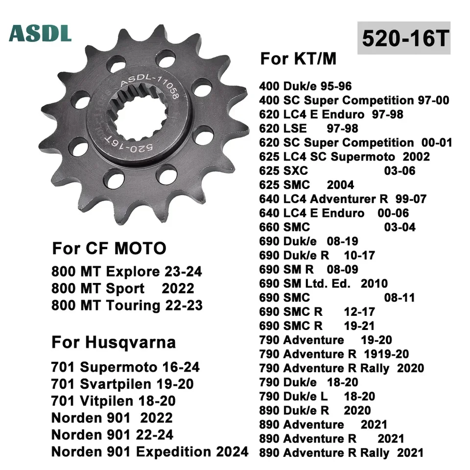 Predné ozubené koleso motocykla 520 16T pre CF Moto 800 Mt Explore Sport Touring 2022-2024 pre Husqvarnu 701 Supermoto Norden 901