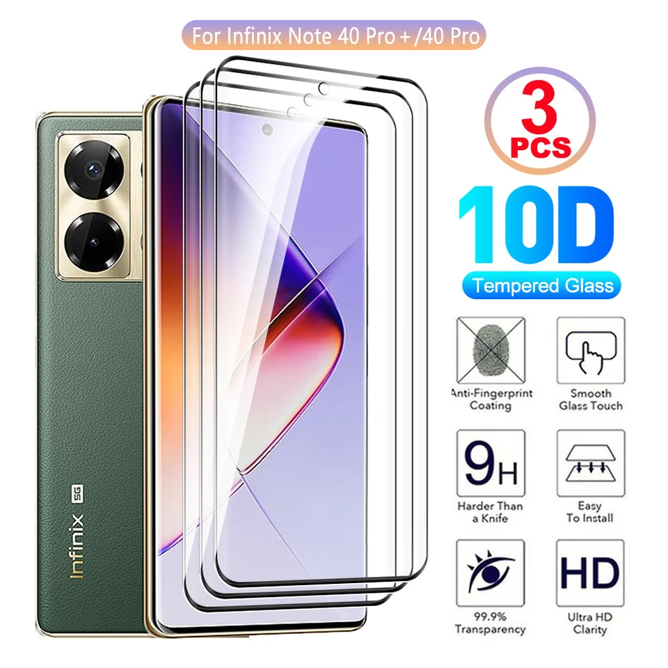 Predné sklo telefónu 3ks pre Infinix Poznámka 40 Pro 4g 40 Pro Plus 5G Protect Screen Protector Ochranné sklo Noto40pro 40Pro Poznámka 40Pro ＋