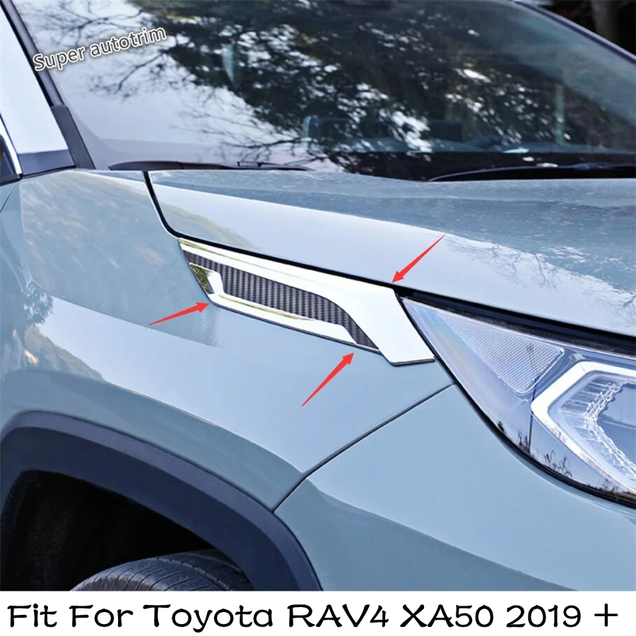 Predné telo Fender Leaf doska hlava svetlo obočie dekorácie kryt chrómové doplnky pre Toyota Rav4 Rav 4 XA50 2019 - 2024