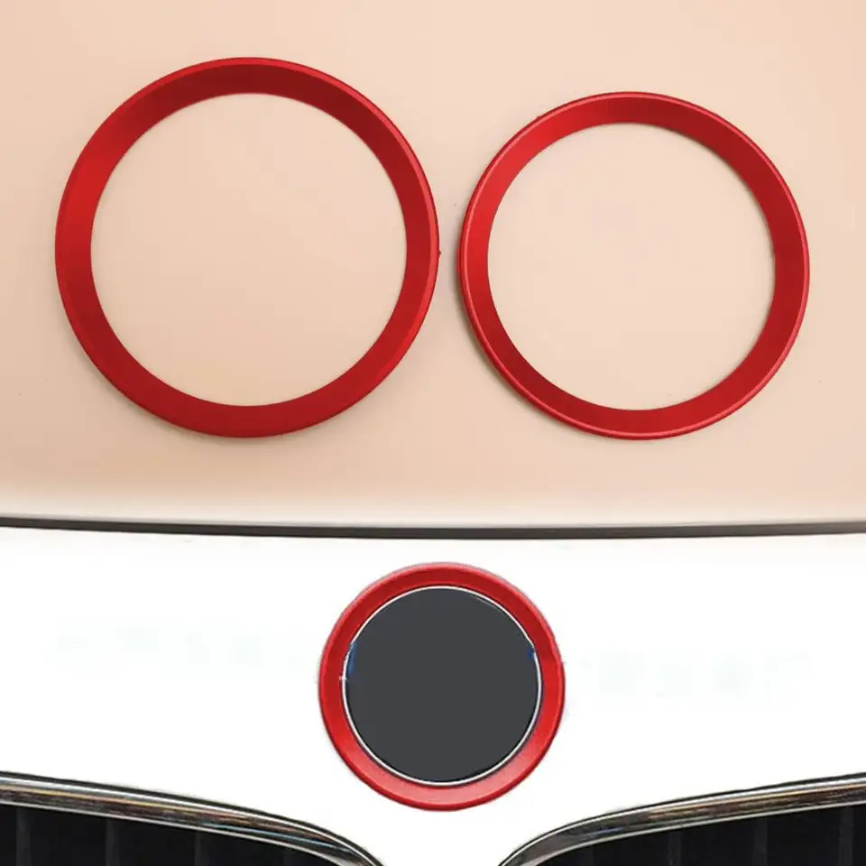 Predné zadné logo Okolo obkladu krúžku Zmluv 82 mm 74 mm červená hliníková zliatina Fit Fit for BMW 3 Series 3