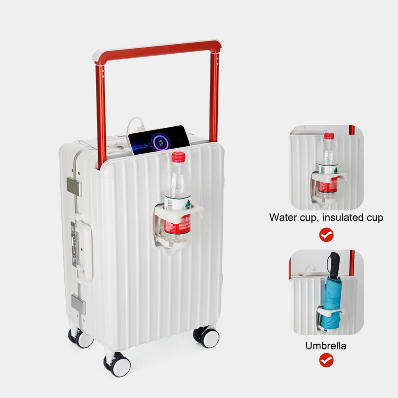 Predný notebook vreckový kufr široký rukoväť Cestovný kufr Muži 20'''Carry-on batožina Ženy 3-vrstvy PC Trolley Case 20 palcov
