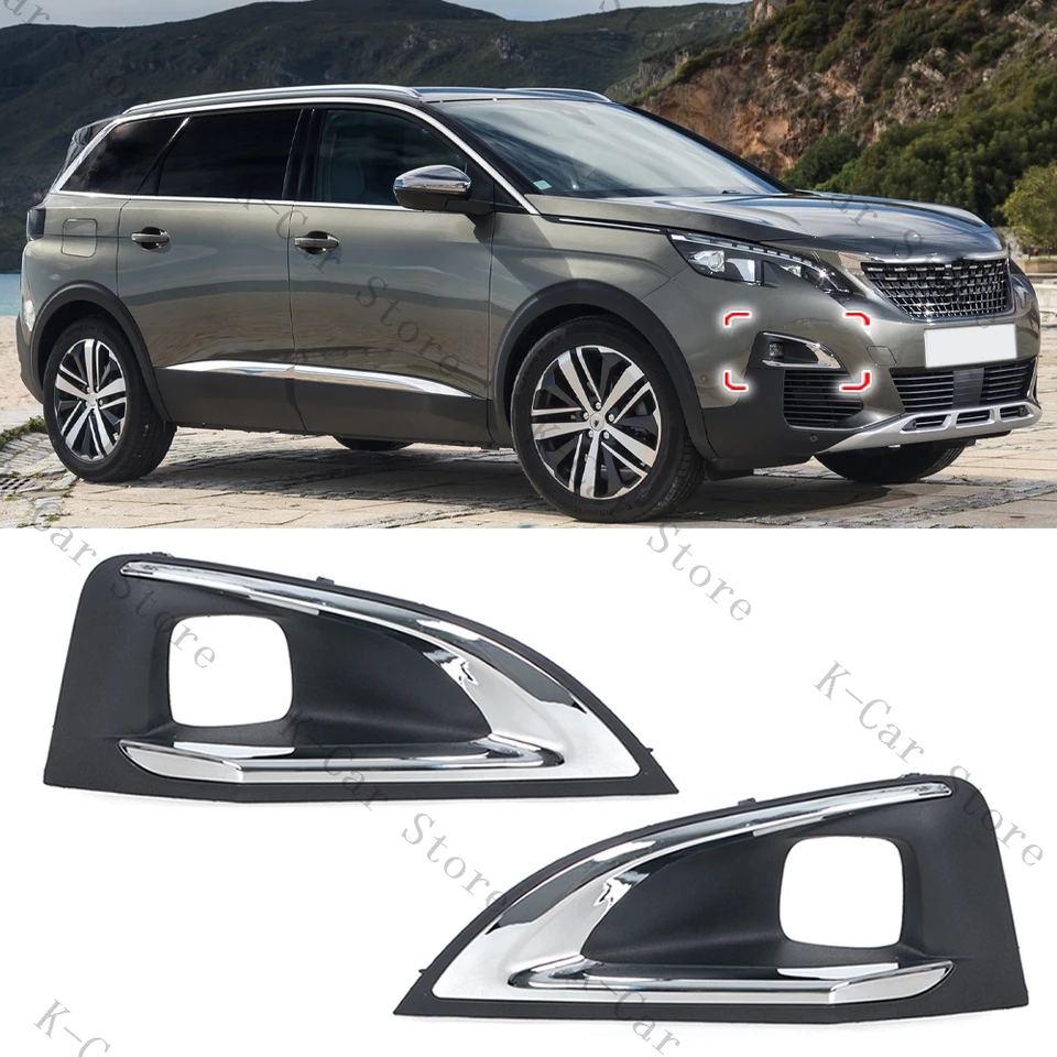 Predný nárazník automobilu spodná mriežka hmla Lampa bez senzorového otvoru hmlového krytu Svetelné kryty pre Peugeot 4008 5008 GT YL004127XT