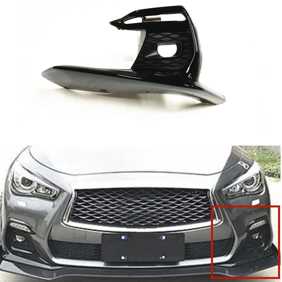 Predný nárazník hmlové svetlo kryt gril pre Infiniti Q50 2018 2019 2020 Sport Model Side Air Vet Vence Hood Lamp Grille Rám