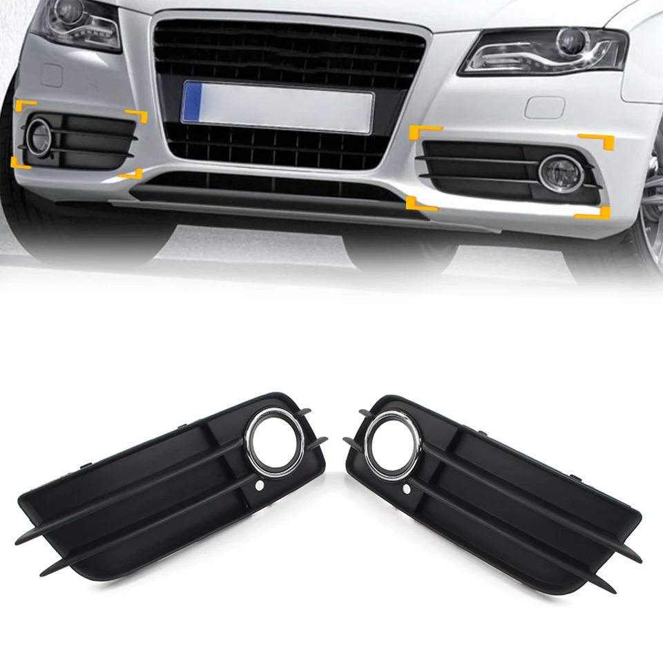Predný nárazník s automobilom 1ks doľava/pravá hmlová mriežka s chrómovým prsteňom pre Audi A4 B8 S-Line S4 2008 2009 2010 2011 2011