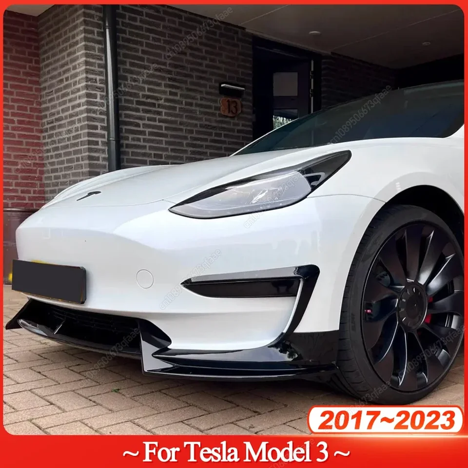 Predný nárazník s nárazníkom na pery Difúzor súpravy Body SPOiler SPOILER Deflektor ladenie príslušenstva pre model Tesla Model 3 2017-2023 Gloss Black ABS