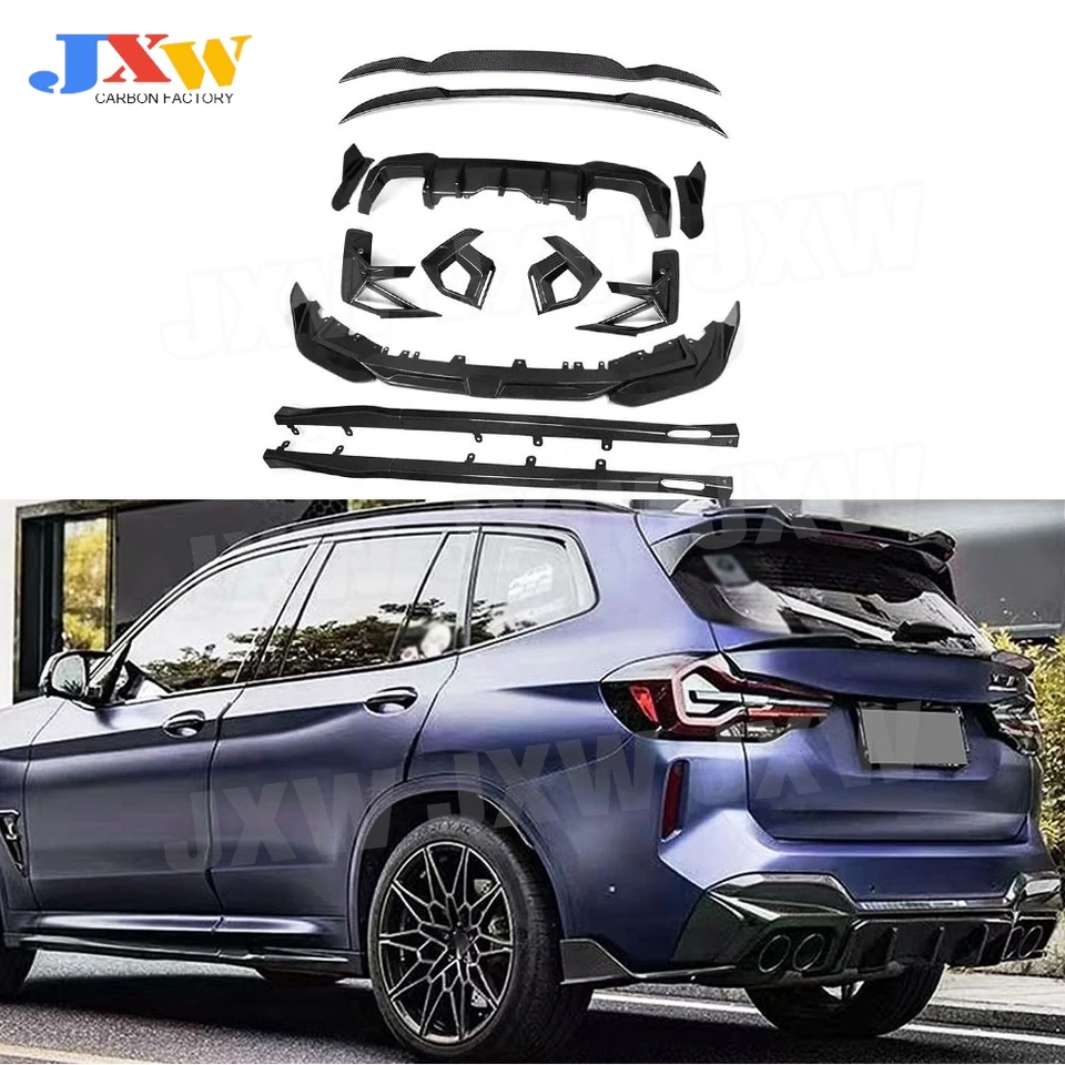 Predný nárazník zadný difúzor zadný spojler bočné sukne Splitter BodyKit Styling pre BMW X3M F97 2022+ Suchý uhlík BMW X3M F97 2022+