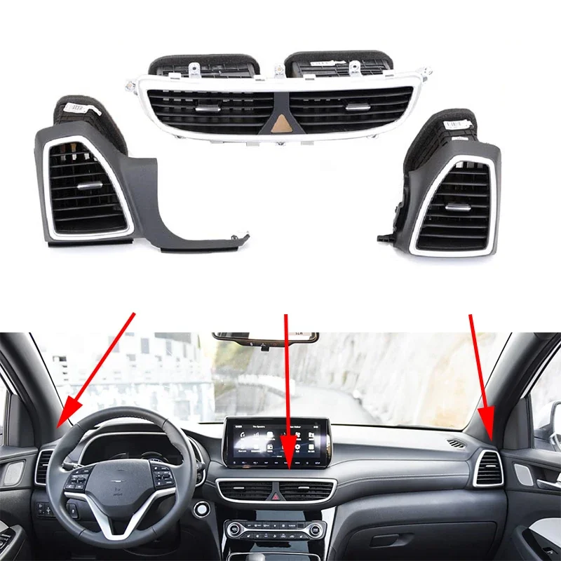 Predný vľavo vpravo vpravo strednej klimatizácie kondicionéra Ventlet Vent pre Hyundai Tucson 2019 2020