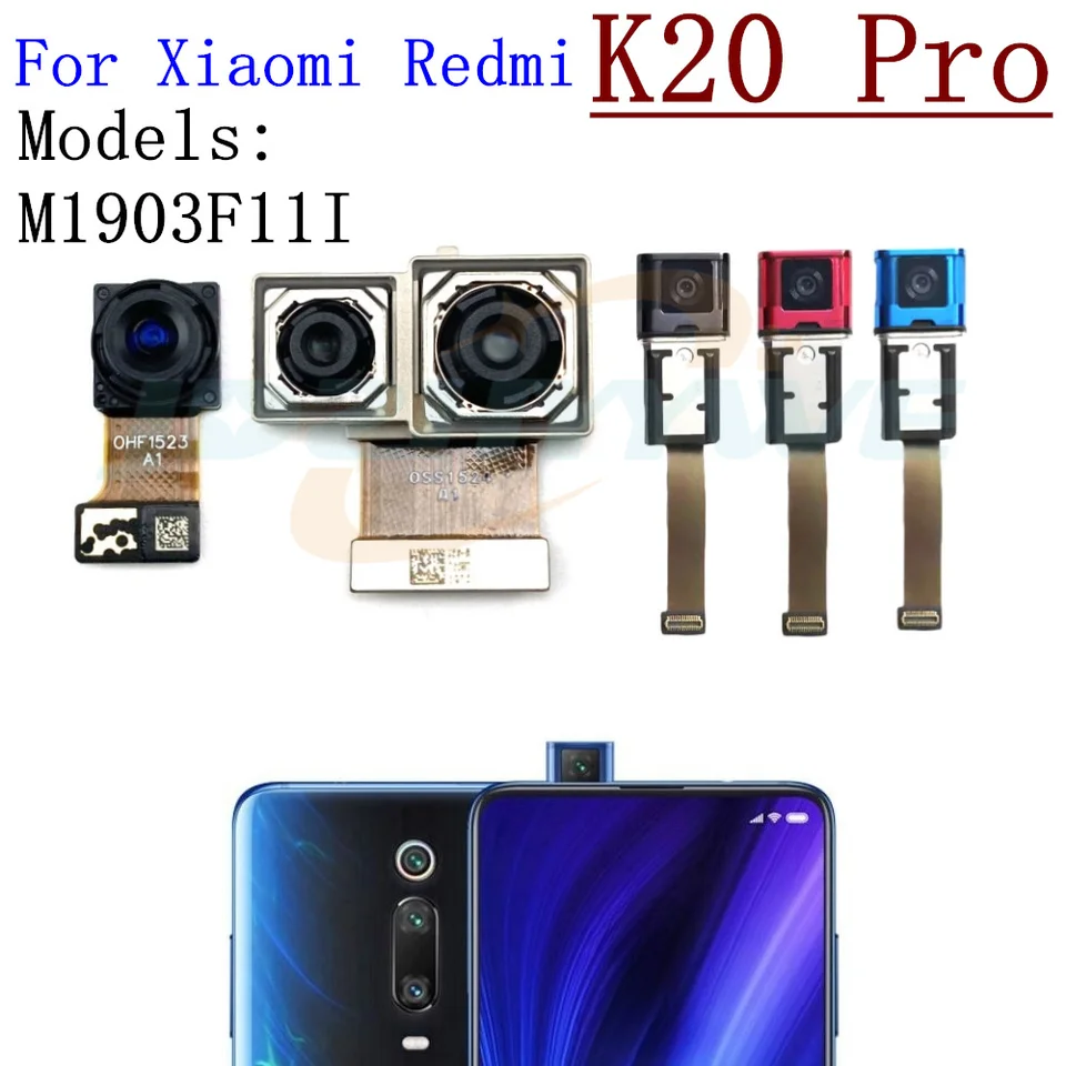 Predný zadný fotoaparát pre Xiaomi Redmi K20 Pro K20Pro Mi 9T Pro Front Selfie smerujúci k širokému zadnému zadné hlavné kamery Flex Časti kábla