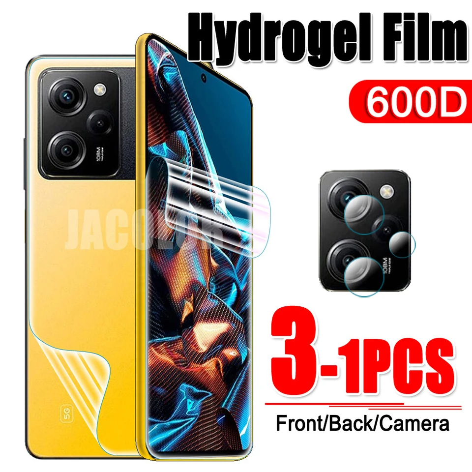 Predný zadný hydrogélový film pre Xiaomi Poco X6 Pro X5 Pro X4 Pro X3 Pro Ochranná filmová kamera pre ochranné filmy sklo pre MI POCO X6 X5 X4 X3