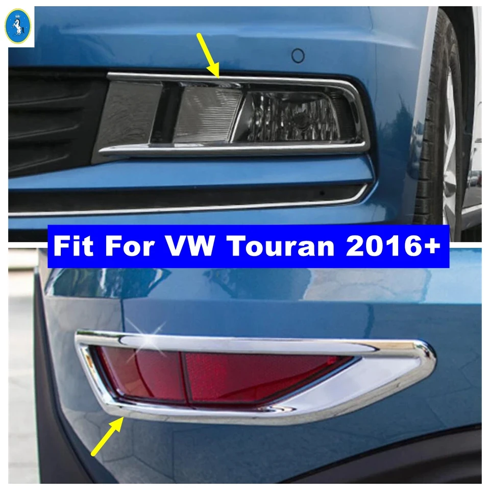 Predný zadný nárazník hmlové svetlá lampa dekorácie rámu krycí nálepka pre VW Touran 2016 - 2022 Leskiny ABS Chrome Carsories