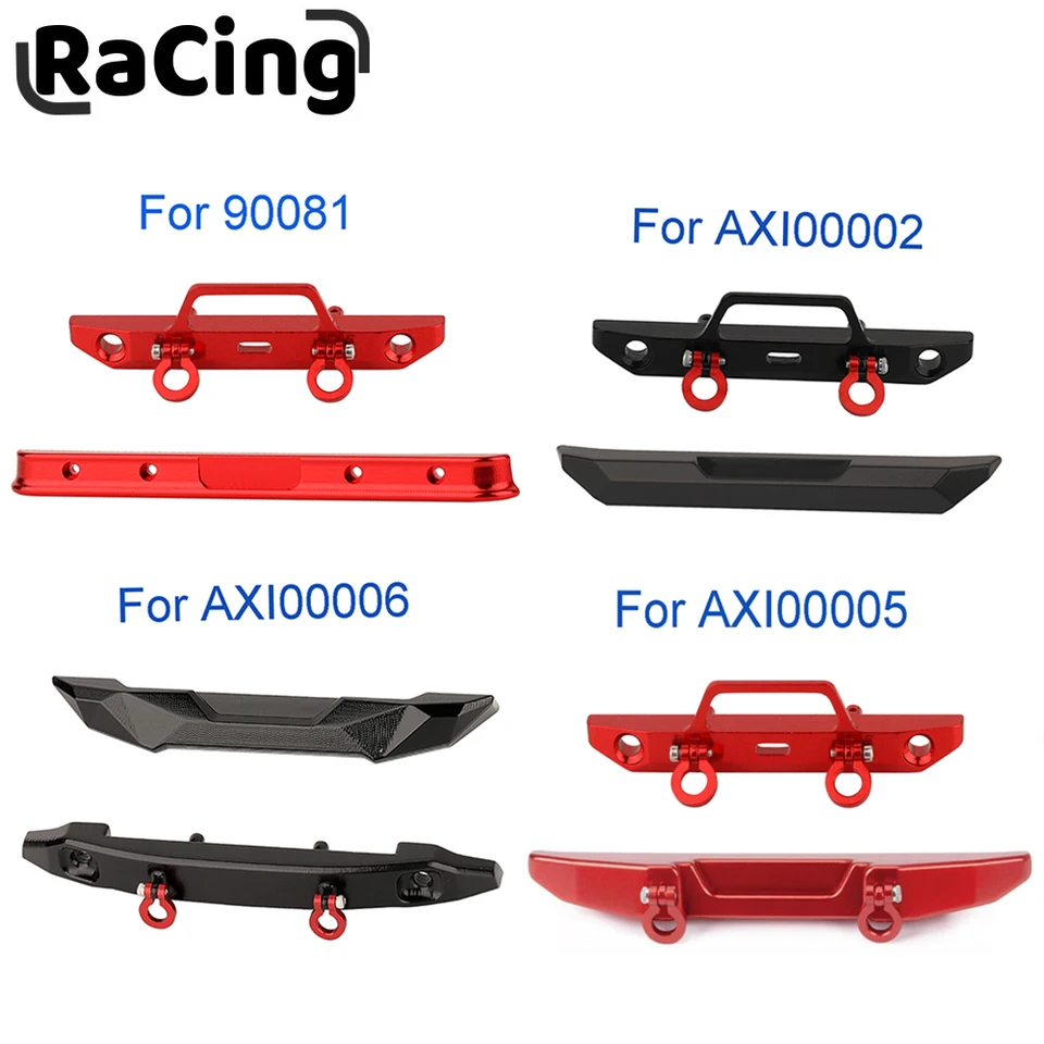 Predný zadný nárazník kovovej zliatiny pre axiálny SCX24 90081 C10 AXI00002 AXI00005 AXI00006 1/24 RC Crawler Car Hliníkové diely