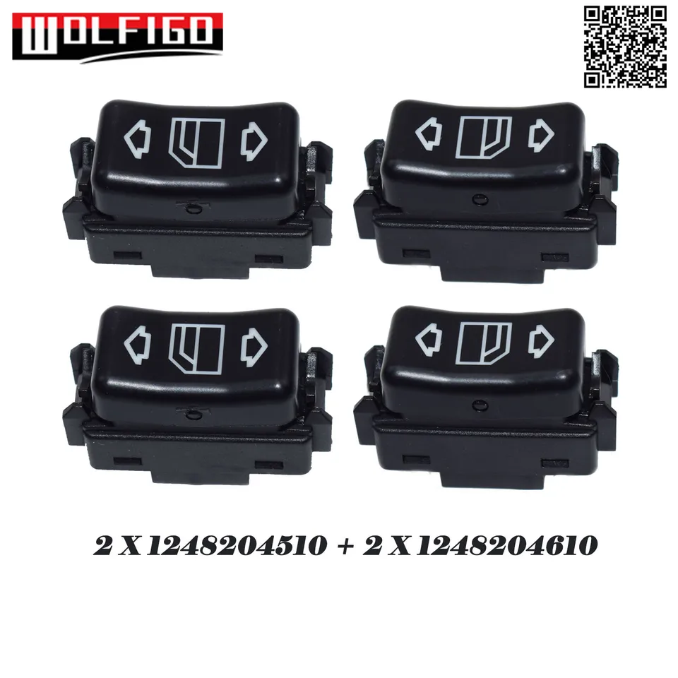 Predný zadný vľavo vpravo 1 gombík pre Mercedes W124 W126 W201 Spínač napájacieho okna konzoly 1248204510,1248204610 Nový