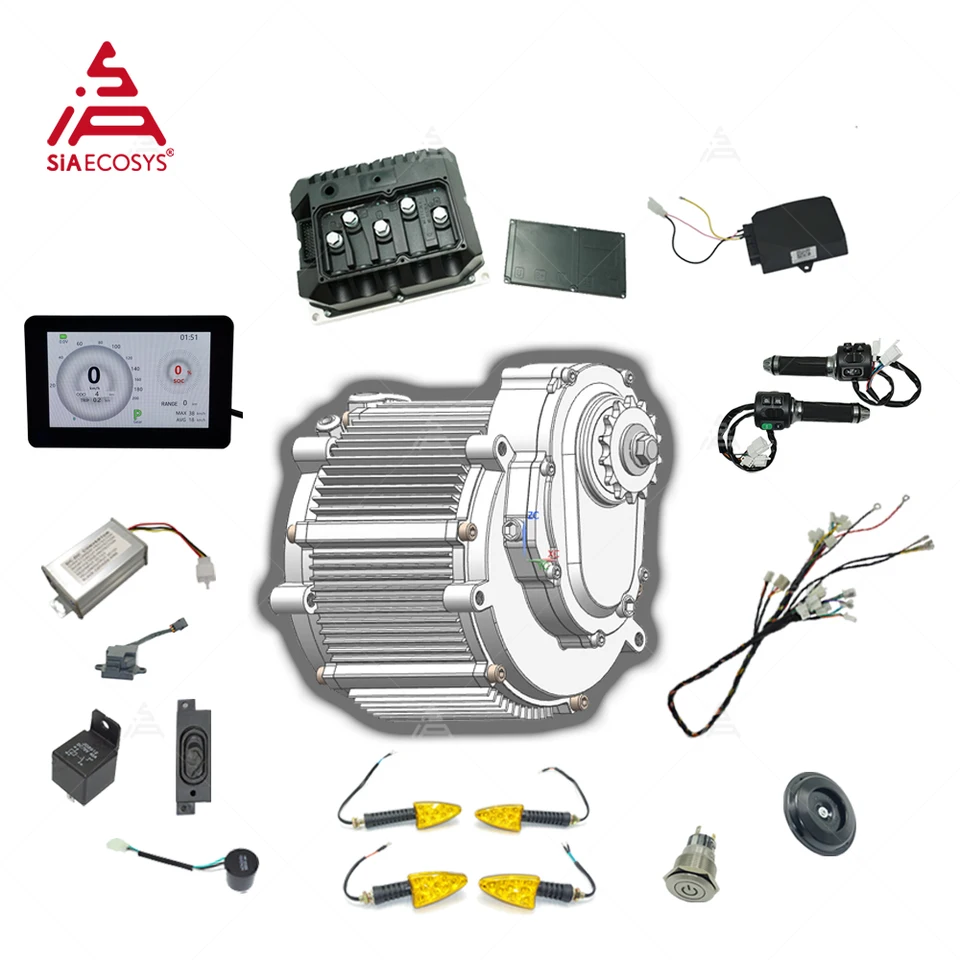 Predpredaj! Nový SIA200-50 Dokončená súprava Motor Pak 26KW 92n.M PMSM Motor s 1: 2,5 prevodový pomer IP67 Motor pre elektrický motocykel