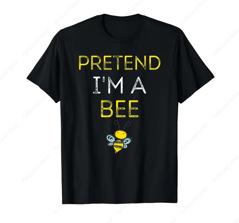 Predstierajte, že som včelí tričko Easy Halloween Costume Tee Tričko pre mužov Ženy bavlnené letné odpalisko